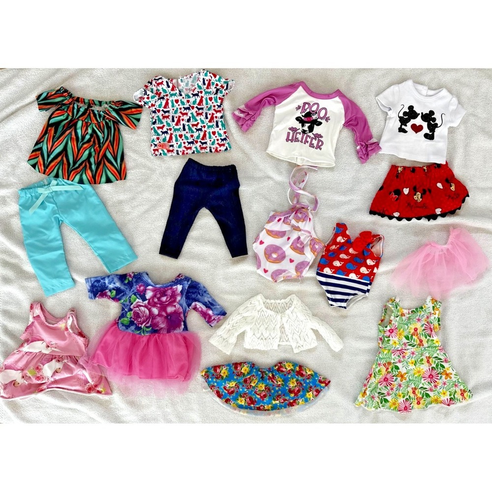 Bathing Suits Dress Outfits Skirt 18" doll clothing lot 15 Pc Handmade OG  Mix‎
